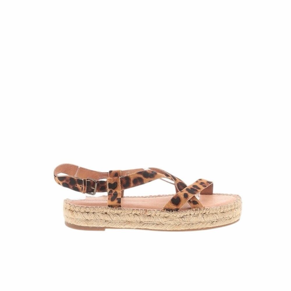 Madewell 11 Malia Espadrilles Leather Calf Leopard Print